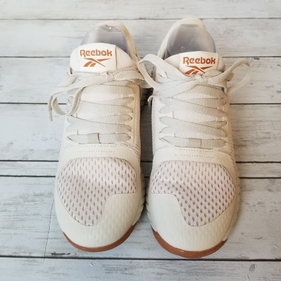 Reebok Knit Cream Colored Athletic Sneakers - Picture 5 of 11